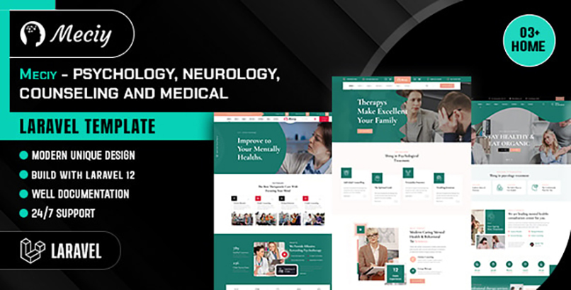 Meciy - Psychology, Neurology, Counseling and Medical Laravel Template