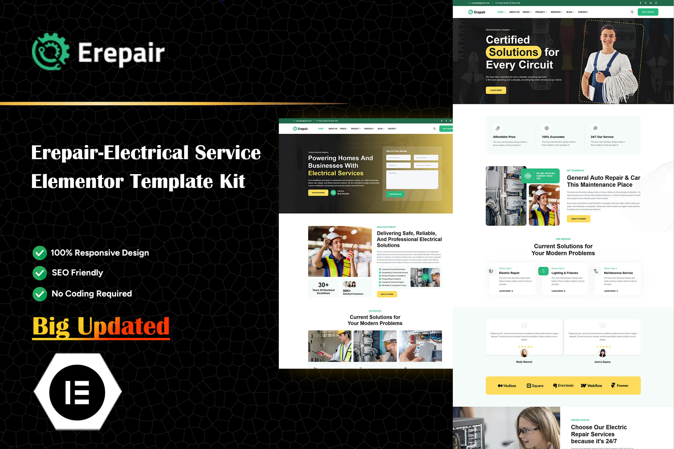 Erepair - Electrical Service Elementor Template Kit