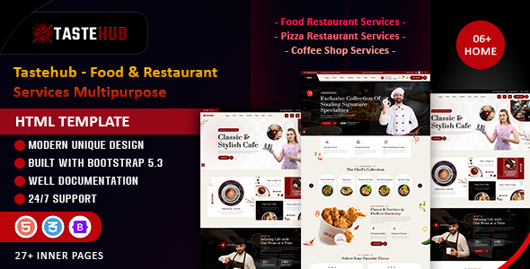 Tastehub - Food & Restaurant Services Multipurpose HTML Template