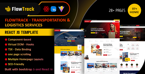 Flowtrack - Transportation & Logistics Services React JS Template