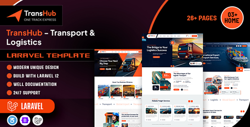 TransHub - Transport & Logistics Laravel Template