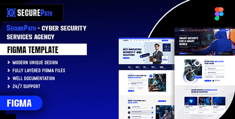 SecurePath - Cyber Security Services Agency Figma Template