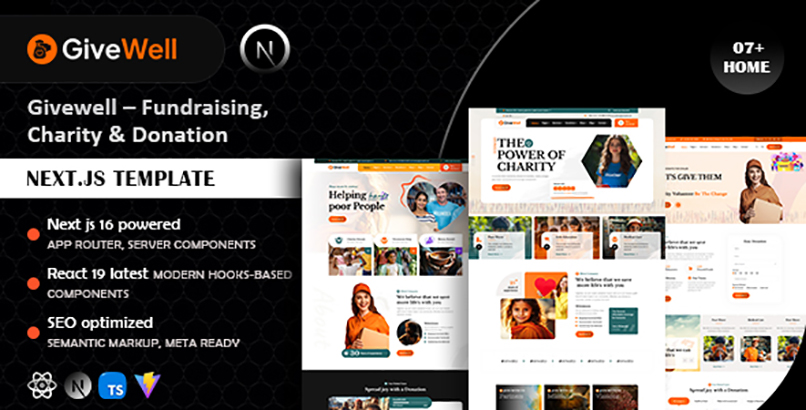 Givewell – Fundraising, Charity & Donation Next.js Template