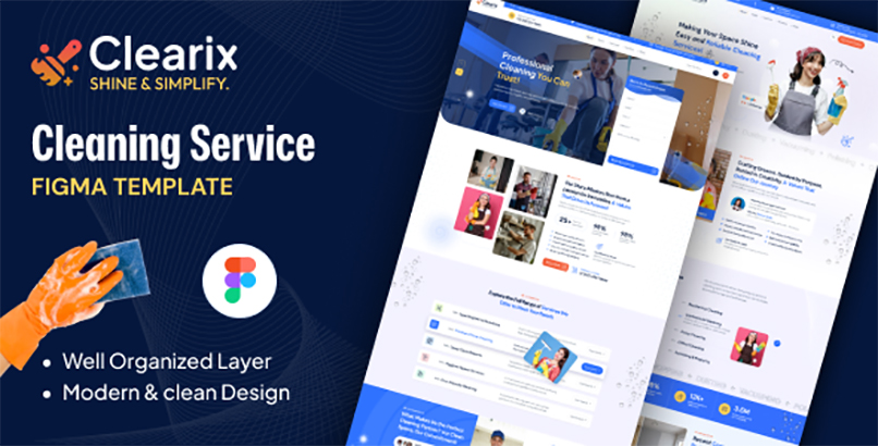 Clearix – Cleaning Services Figma Template
