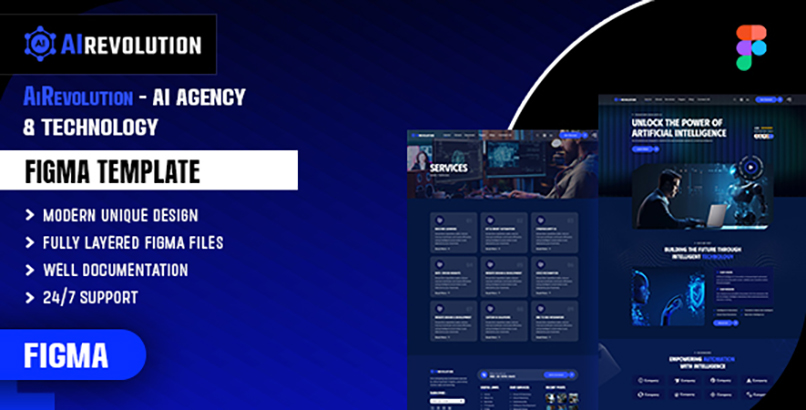 AiRevolution - AI Agency & Technology Figma Template