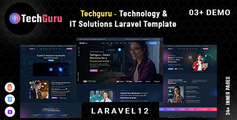 Techguru - Technology & IT Solutions Laravel 12 Template