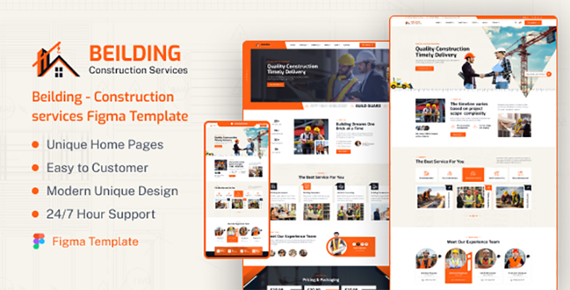 Beilding – Construcion Services Figma Template
