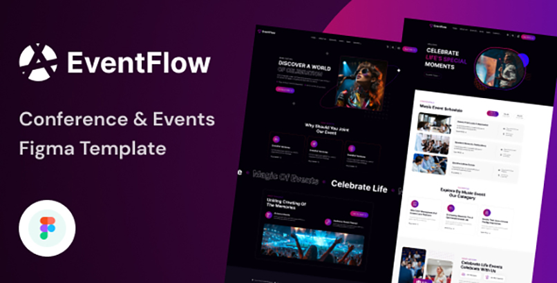 EventFlow - Conference & Events Figma Template