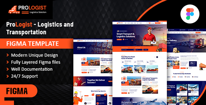 ProLogist - Logistics and Transportation Figma Template