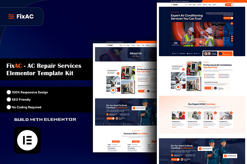 FixAC - AC Repair Services Elementor Template Kit